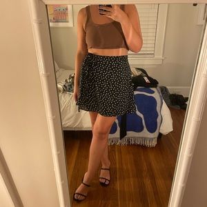Polka dot wrap skirt